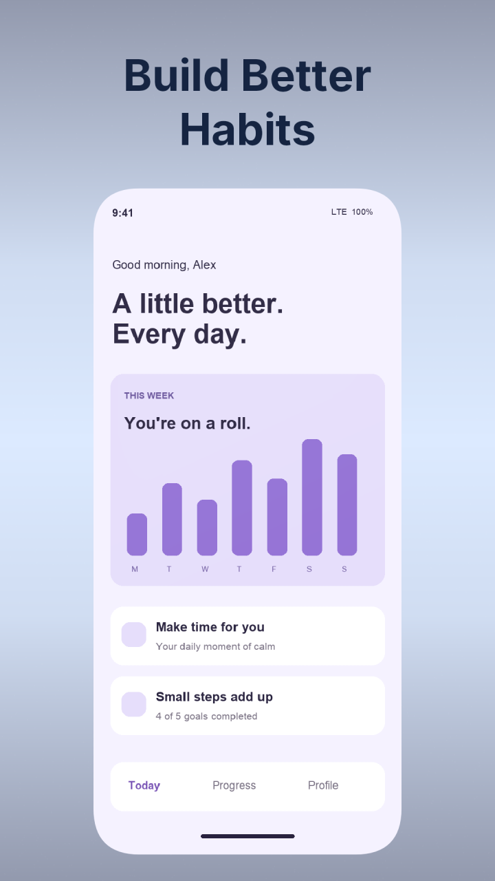 Rendered sample screenshot: Build Better Habits