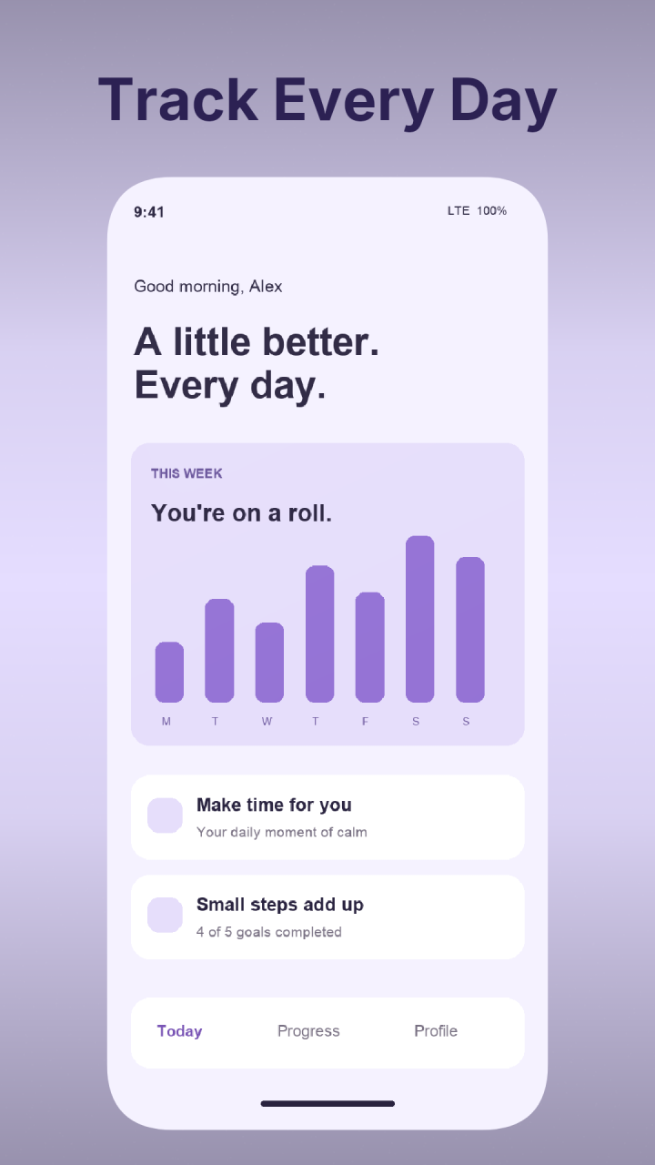 Rendered sample screenshot: Track Every Day